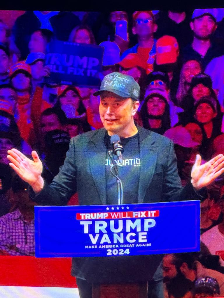 X-Chef Elon Musk bei einer Trump-Wahlveranstaltung im Madison Square Garden