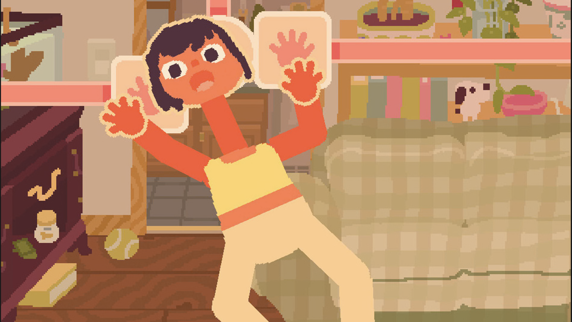 Das Bild zeigt eine Szene aus dem animierten Computerspsiel "Consume Me" mit einem erschrockenen Jungengesicht. Das Bild zeigt eine Szene aus dem animierten Computerspsiel "Consume Me" mit einem erschrockenen Jungengesicht.