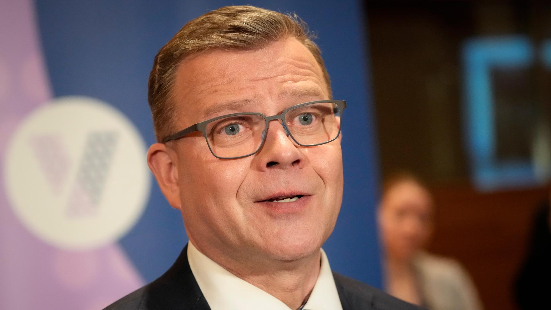Zu sehen ist Petteri Orpo, Vorsitzender der Nationalen Sammlungspartei.