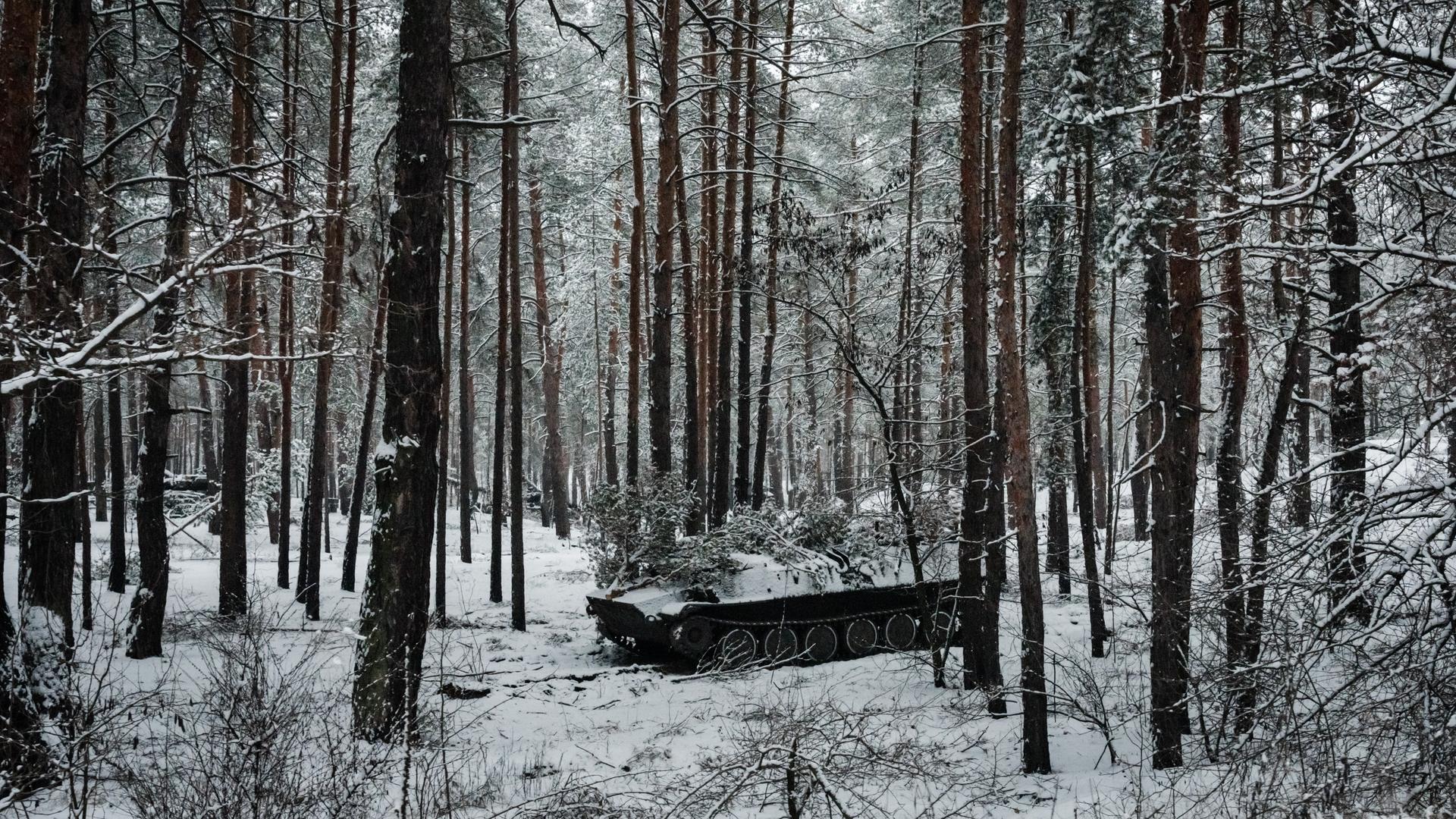 Ein ukrainischer Panzer in der Region Donezk am 29.1.2023