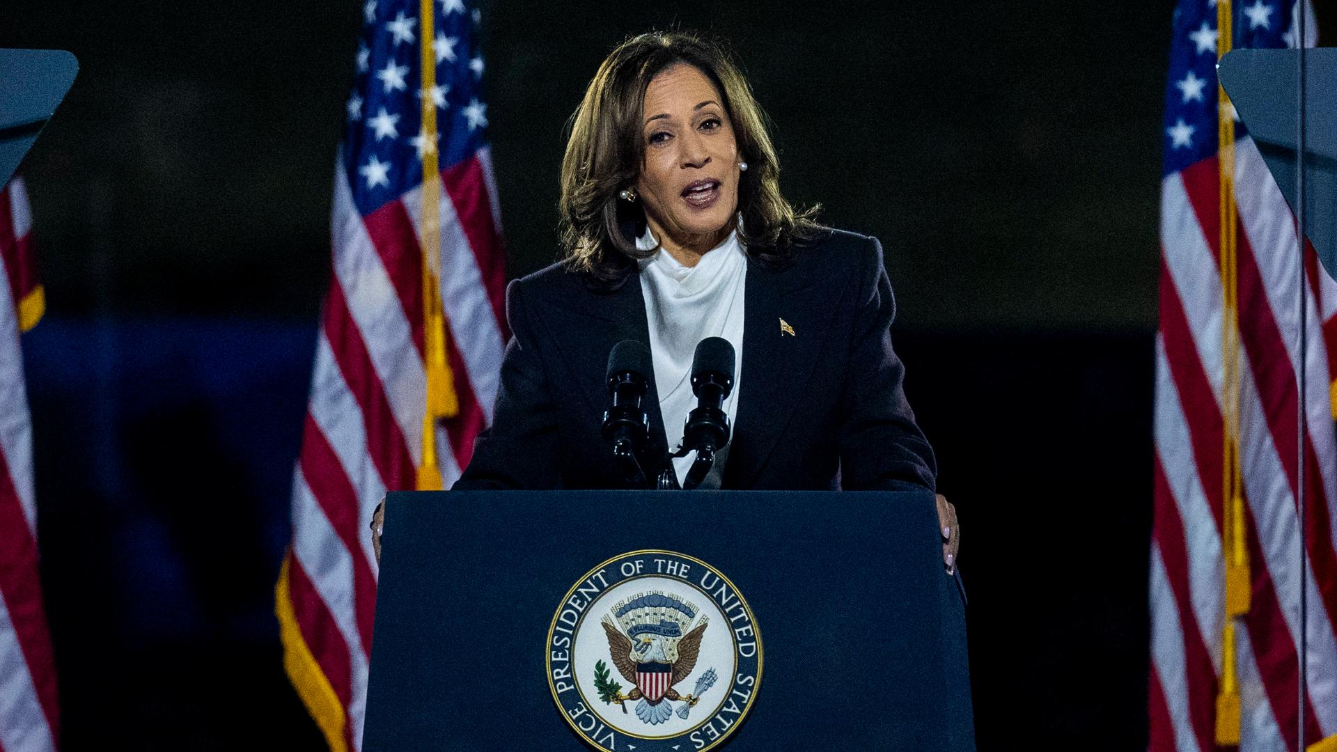 Kamala Harris bei einem Wahlkampf-Auftritt Ende Oktober in Washington D.C.