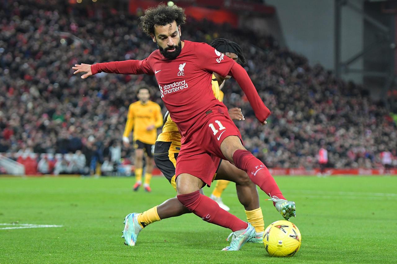 Mo Salah vom FC Liverpool im Spiel gegen die Wolverhampton Wanderers