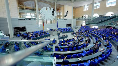 Blick in den Plenarsaal des Bundestages