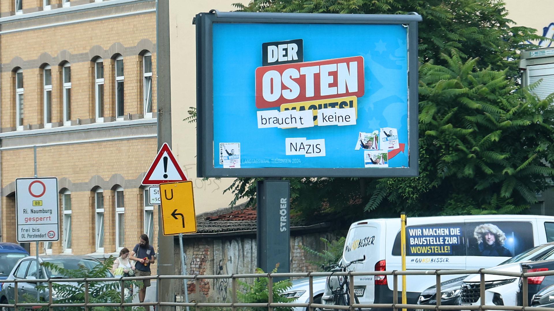 In Jena wurden auch schon Wahlplakate der AfD zur Landtagswahl beklebt