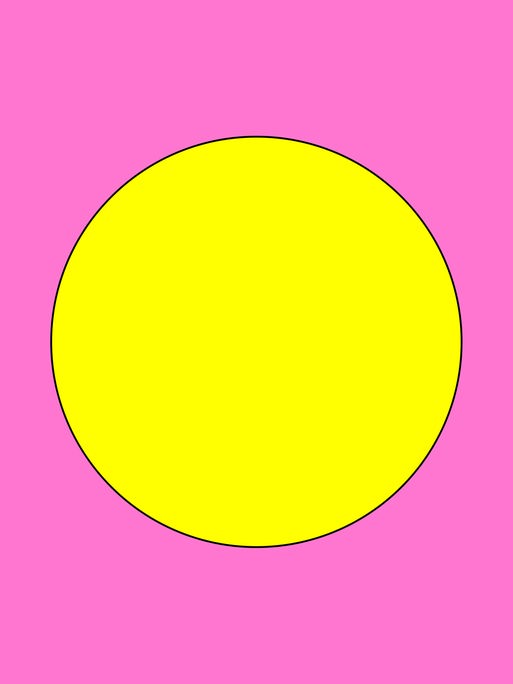 Die Grafik zeigt einen gelben Vollmond auf einem pinken Rechteck.