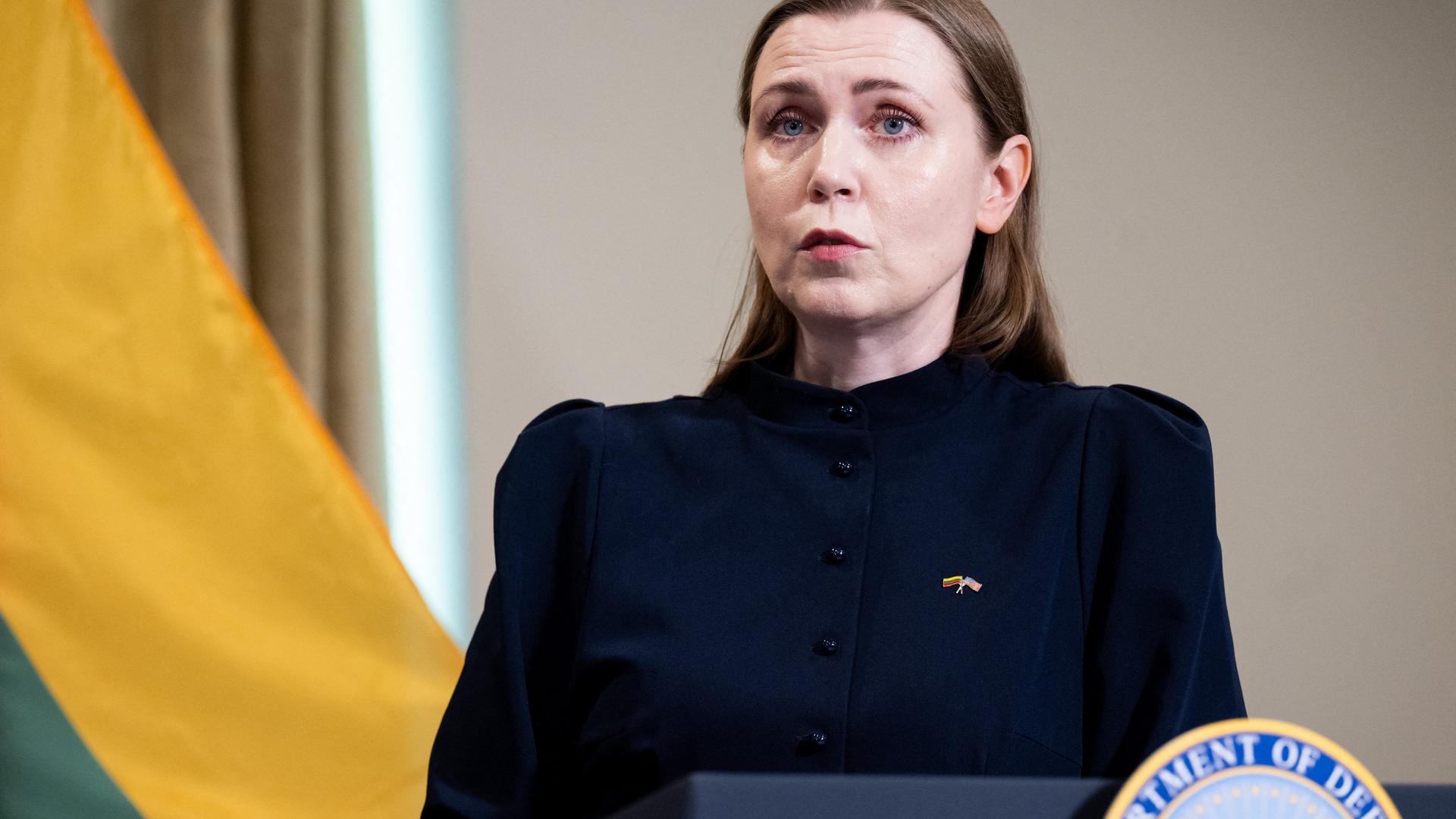 Litauens Verteidigungsministerin Dovile Sakaliene im Pentagon in den USA.