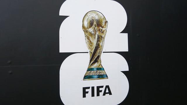 Das Logo der WM 2026 - der Weltmeisterpokal über den zwei großen Ziffern 2 und 6.