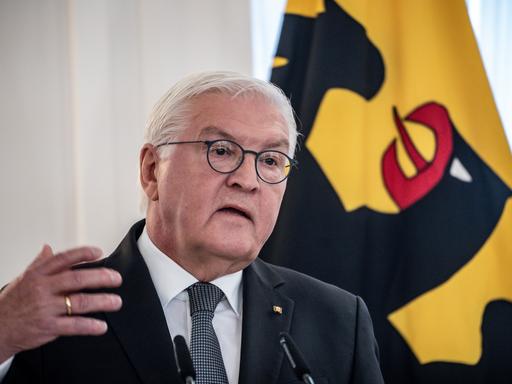 Bundespräsident Frank-Walter Steinmeier spricht bei einer Veranstaltung der Deutschen Nationalstiftung. 