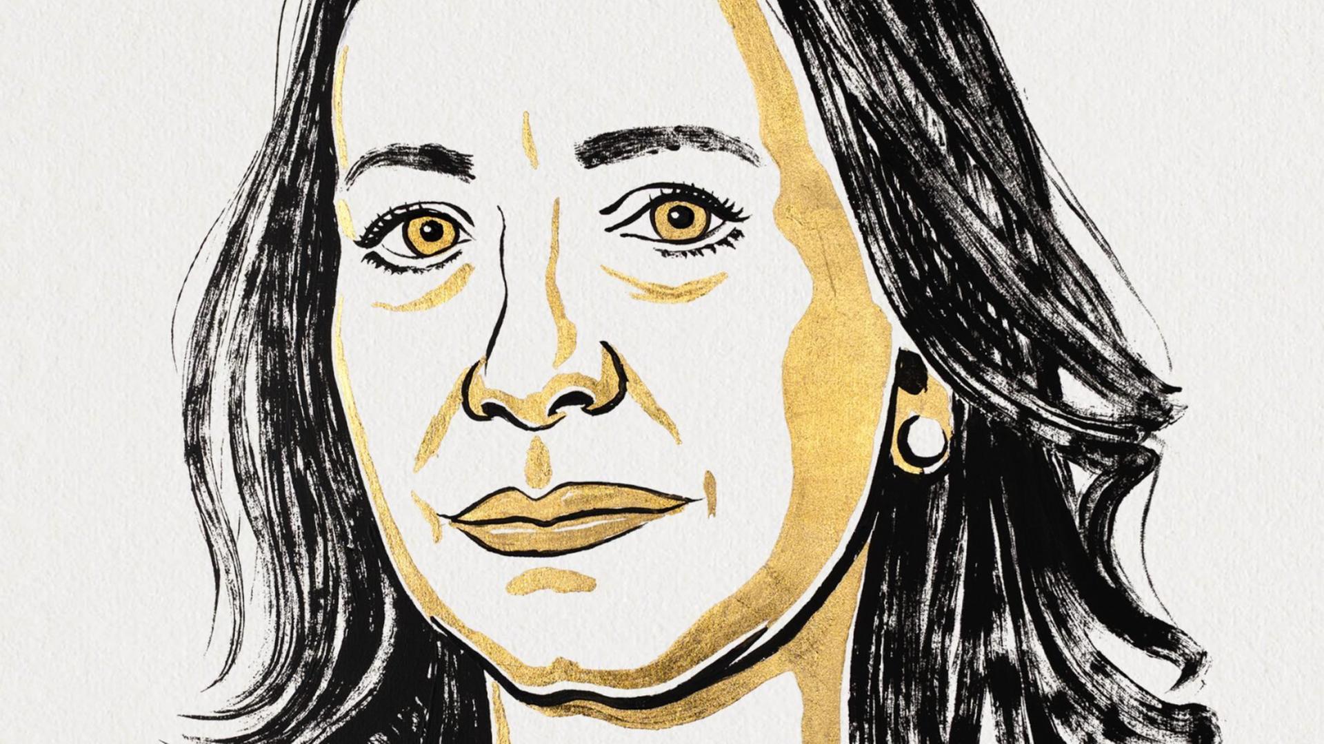 Illustration der Friedensnobelpreisträgerin 2025, María Corina Machado

