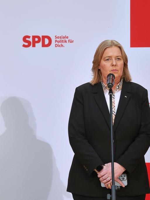 SPD-Pressekonferenz mit dem Kandidat für das Amt des SPD-Generalsekretärs, Tim Klüssendorf, und Bärbel Bas, die in den Parteivorsitz will. 
