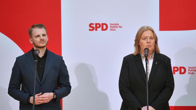 SPD-Pressekonferenz mit dem Kandidat für das Amt des SPD-Generalsekretärs, Tim Klüssendorf, und Bärbel Bas, die in den Parteivorsitz will. 