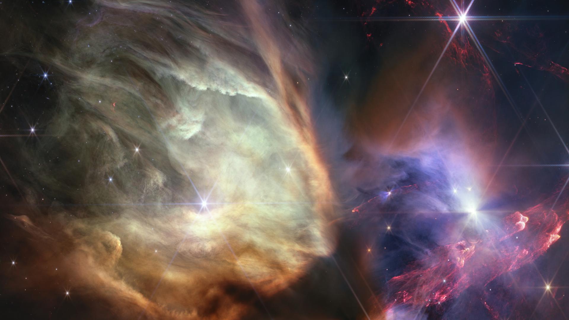 Im Universum gibt es große Mengen an verschiedenen Molekülen, etwa im Rho-Ophiuchi-Komplex – sie sind die Grundlage für die Entwicklung von Leben. 