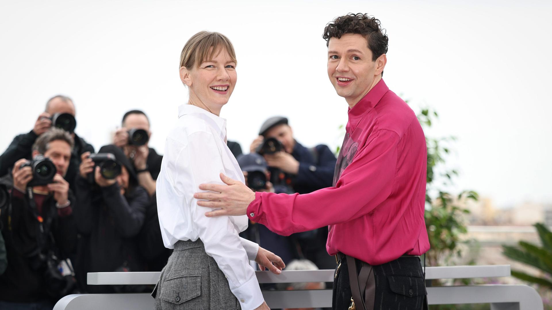  Die Schauspieler Sandra Hüller und Christian Friedel bei einem Fototermin auf dem Filmfestival in Cannes.