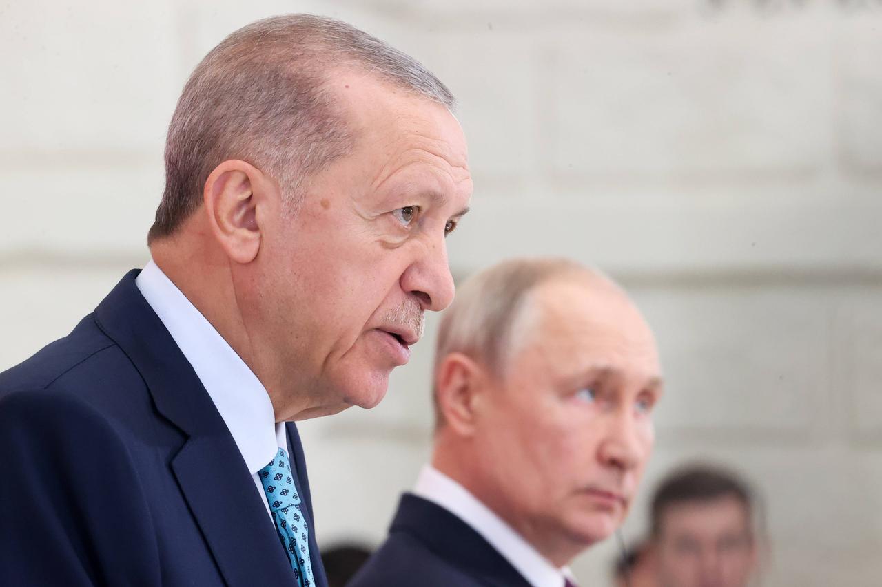 Zu sehen sind der türkische Präsident Erdogan und der russische Präsident Putin. Zu sehen sind der türkische Präsident Erdogan und der russische Präsident Putin.
