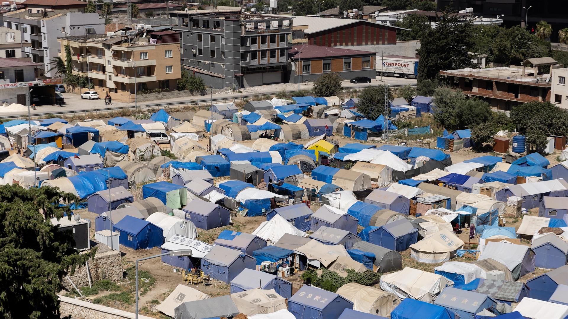 Zeltstadt für die Überlebenden des Erdbebens in der Südosttürkei Zeltstadt für die Überlebenden des Erdbebens in der Südosttürkei