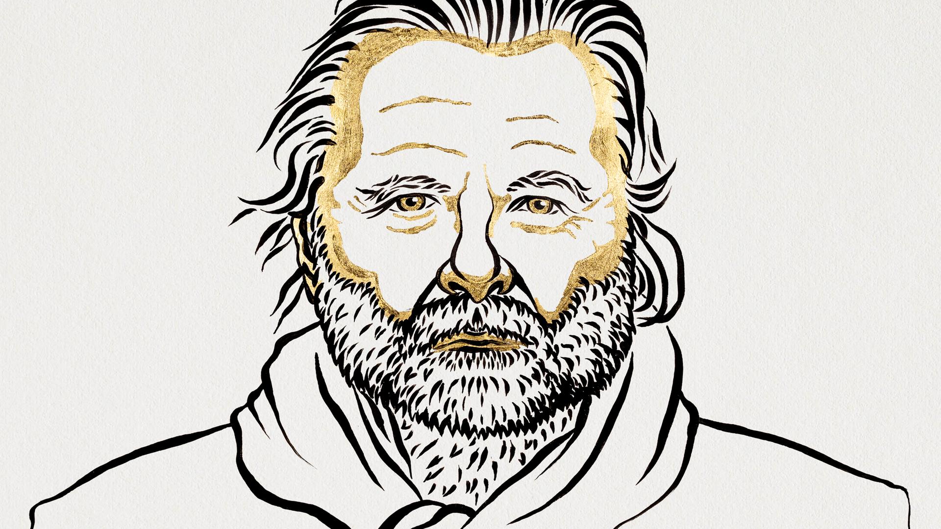 Jon Fisse, grafisches Porträt des Nobelpreisträgers für Literatur 2023
