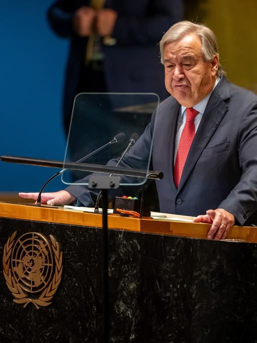 Antonio Guterres, Generalsekretär der Vereinten Nationen, spricht zur Eröffnung der 79. Generaldebatte der UNO-Vollversammlung. 
