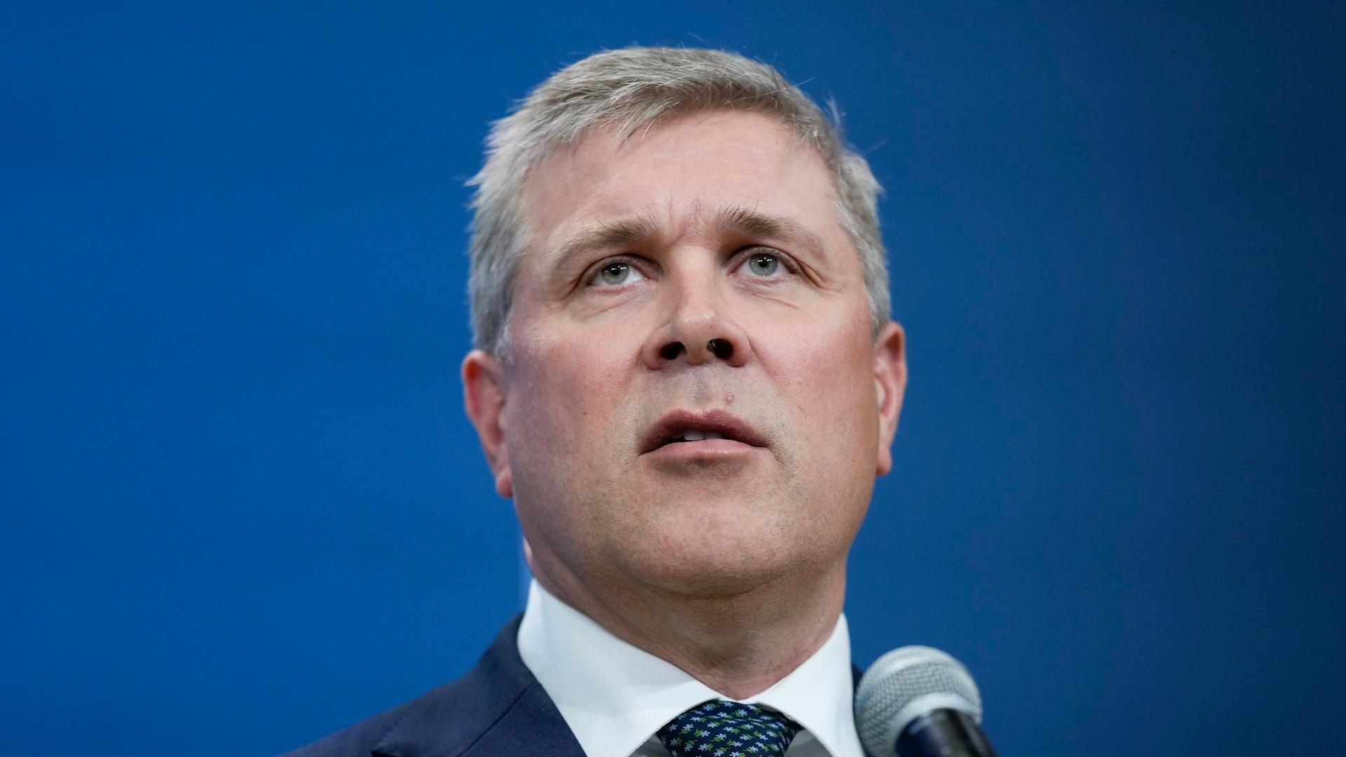 Der Ministerpräsident von Island Bjarni Benediktsson in der Nahaufnahme Der Ministerpräsident von Island Bjarni Benediktsson in der Nahaufnahme