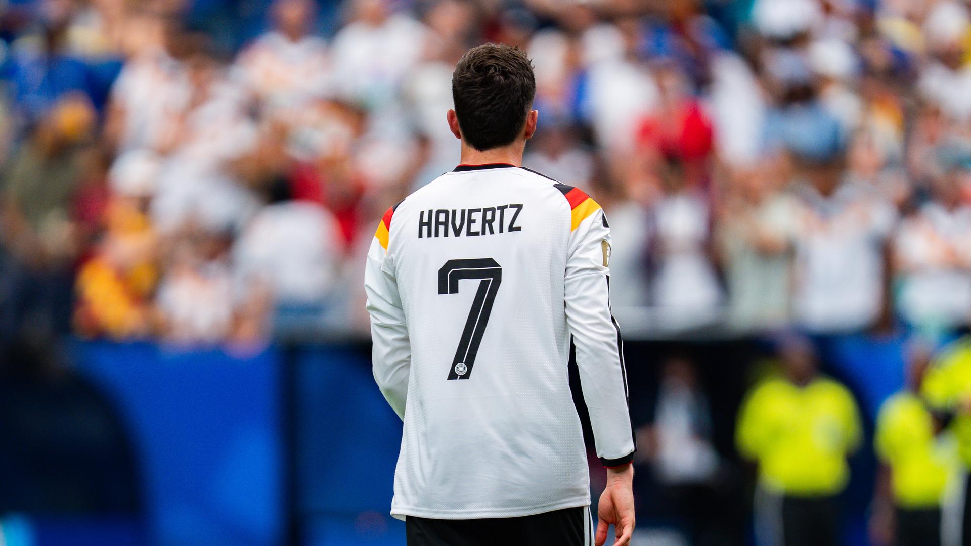 Nationalspieler Kai Havertz ist von hinten zu sehen. Die Aufnahme entstand beim WM-Auftaktspiel der deutschen Mannschaft gegen Cuaracao am 14. Juni 2026. Nationalspieler Kai Havertz ist von hinten zu sehen. Die Aufnahme entstand beim WM-Auftaktspiel der deutschen Mannschaft gegen Cuaracao am 14. Juni 2026.