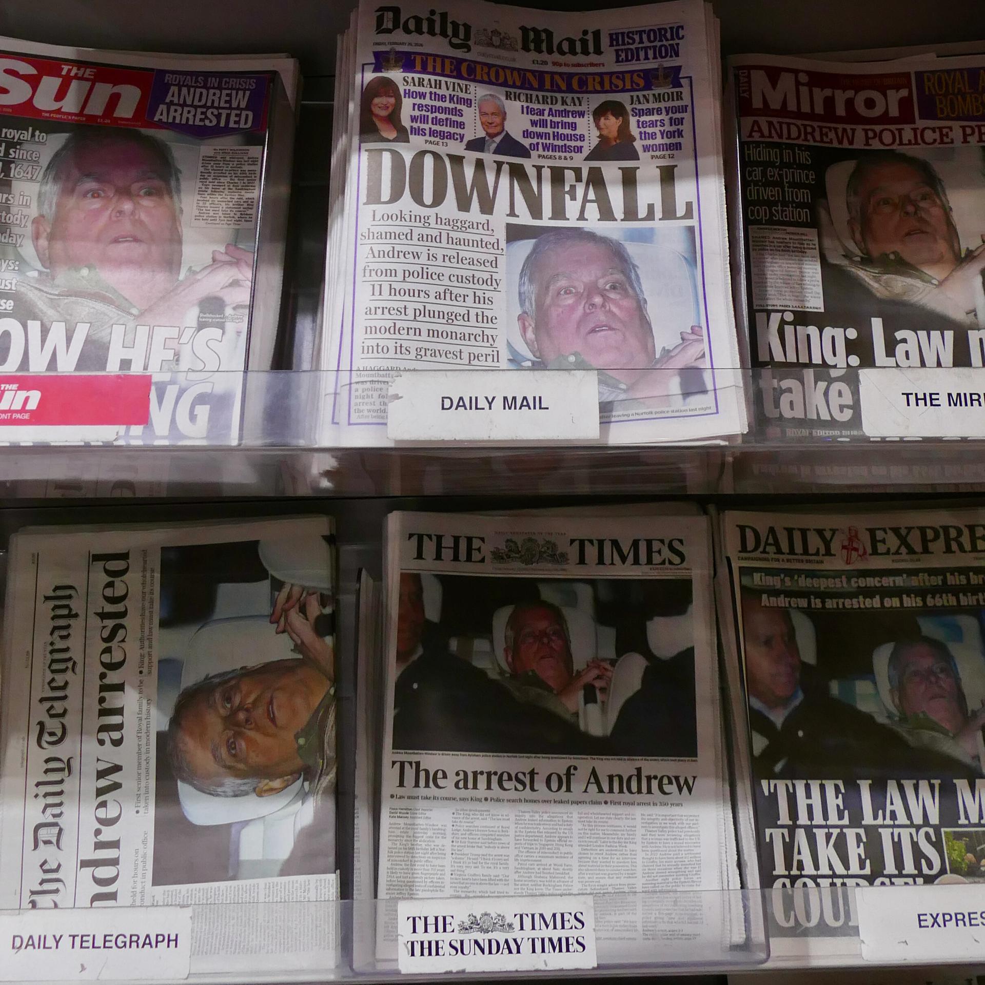 Presse-Echo nach vorübergehender Festnahme von Ex-Prinz Andrew