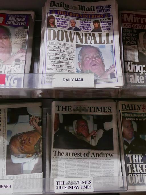Presse-Echo nach vorübergehender Festnahme von Ex-Prinz Andrew