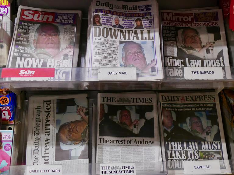 Presse-Echo nach vorübergehender Festnahme von Ex-Prinz Andrew