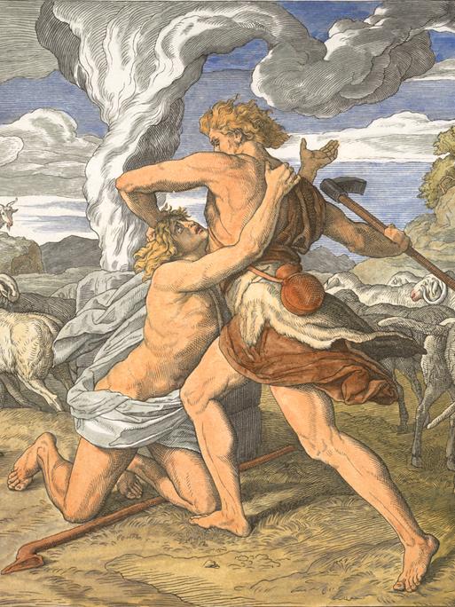 Der "Brudermord", gemalt von Julius Schnorr von Carolsfeld (1794-1874) 