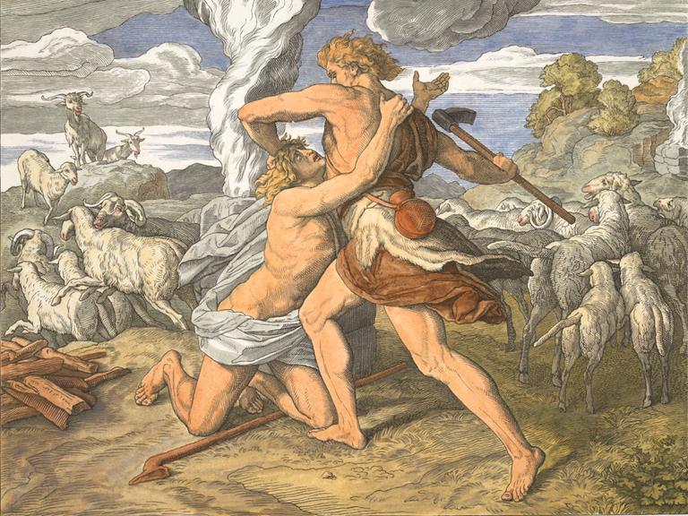 Der "Brudermord", gemalt von Julius Schnorr von Carolsfeld (1794-1874) 