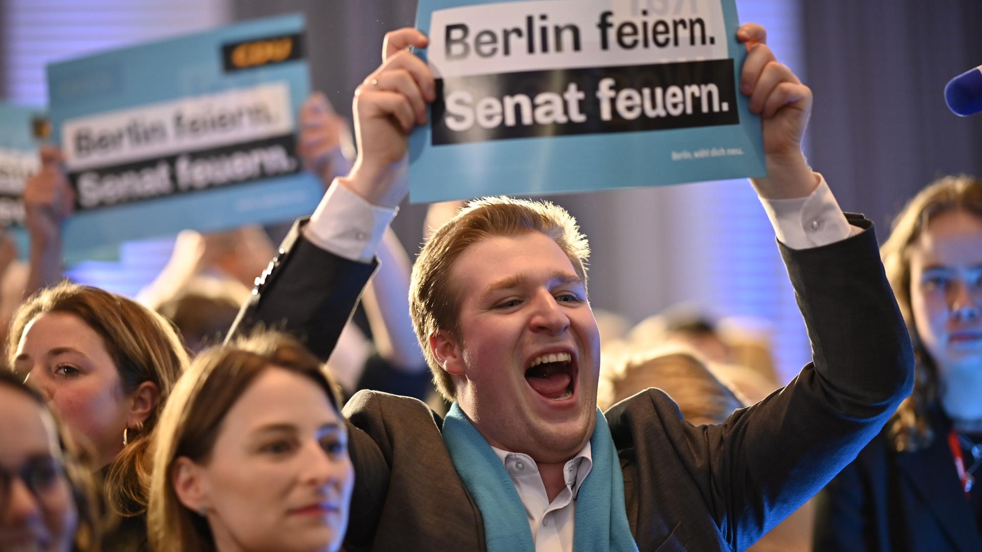 Wiederholungswahl Berlin - CDU-Wahlparty.