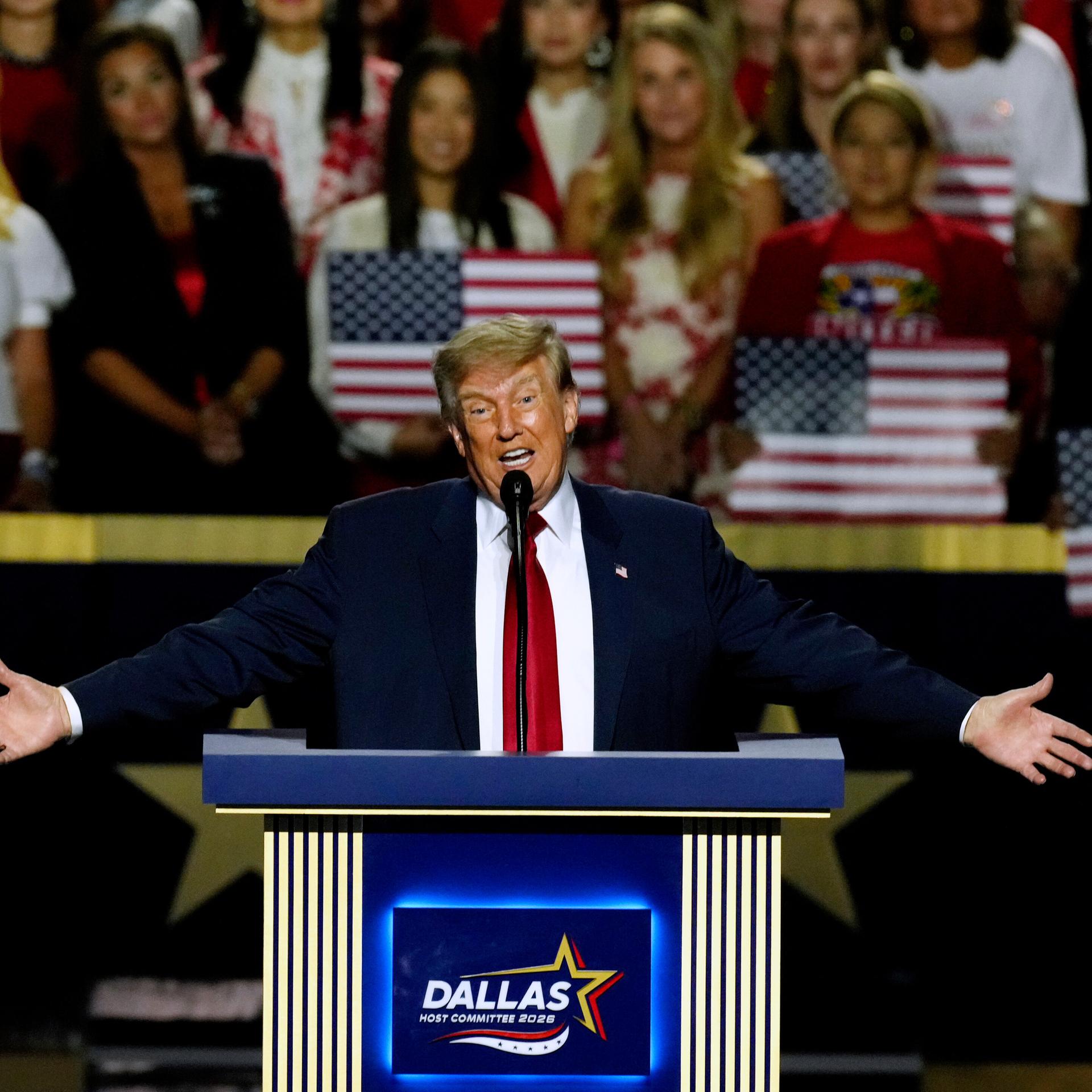US-Präsident Donald Trump hält eine Rede auf dem Parteitag der Republikaner in Dallas.