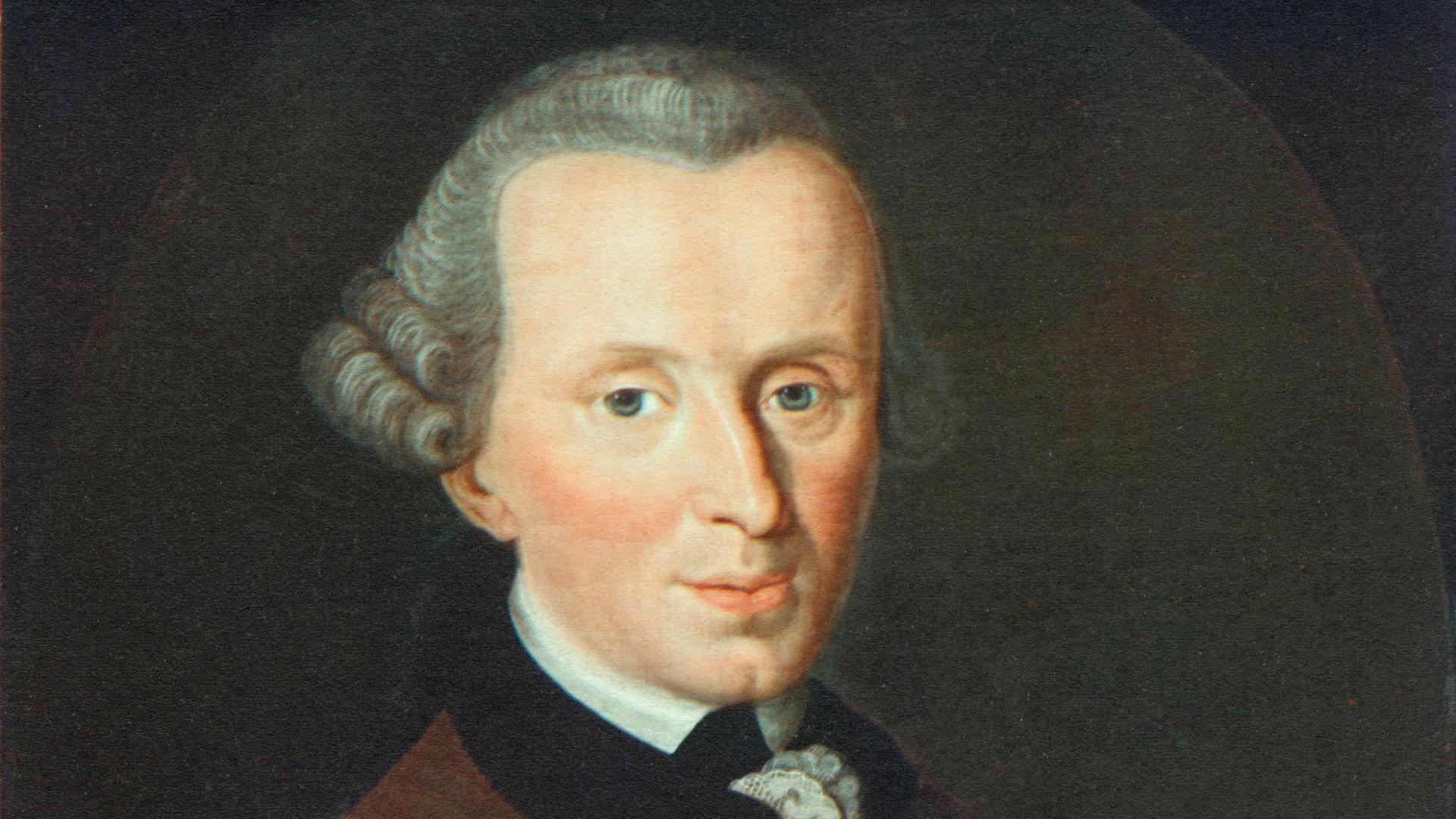 Gemälde von Immanuel Kant im Alter von 44 Jahren. 