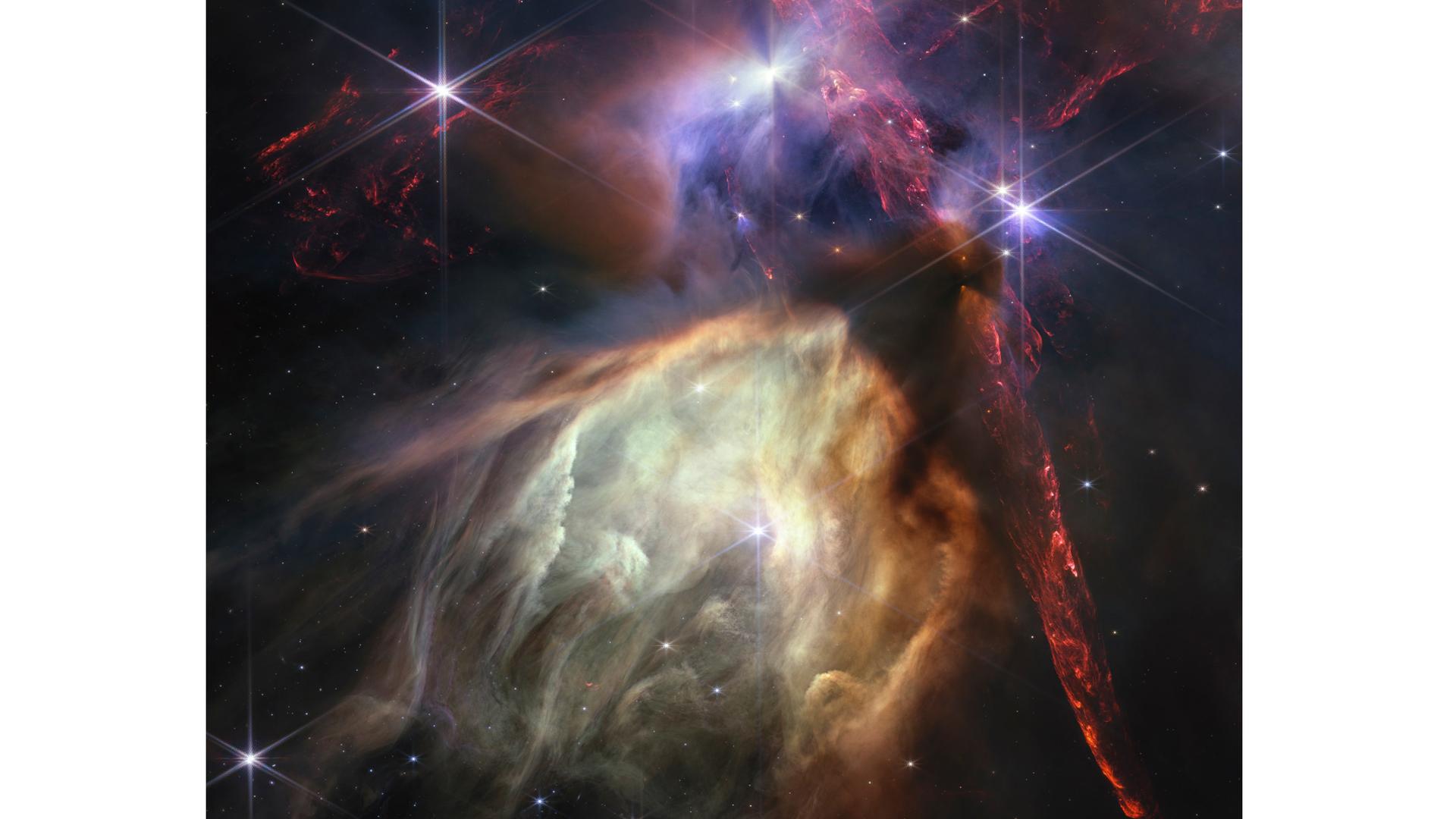 Eine Sternengeburt, aufgenommen vom James Webb Teleskop