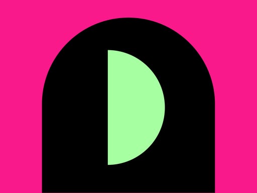Die Grafik zeigt einen grünen Halbmond auf einem schwarzen, halbrunden Grund auf einem pinken Rechteck. Die Grafik zeigt einen grünen Halbmond auf einem schwarzen, halbrunden Grund auf einem pinken Rechteck.