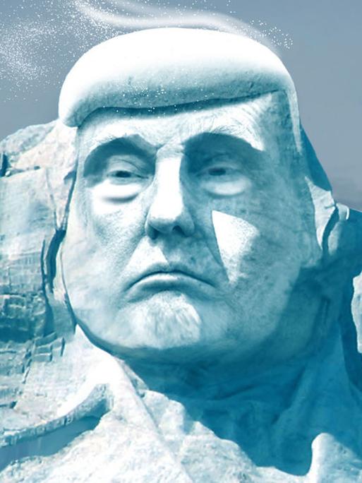 Donald Trumps Gesicht auf einem arktischen Eisberg (Illustration des "Projekts Trumpmore")