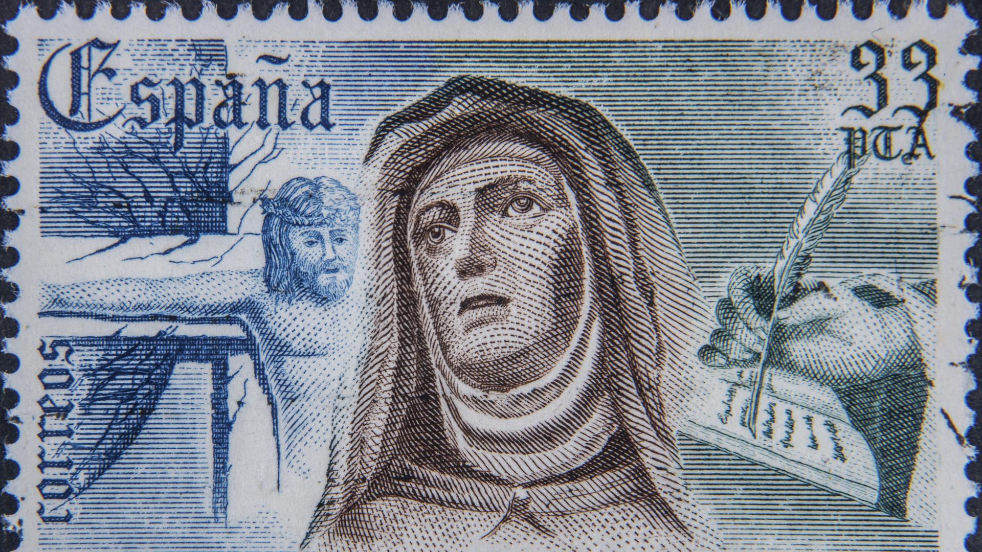 Die heilige Teresa von Ávila (1515 1582) auf einer spanischen Briefmarke