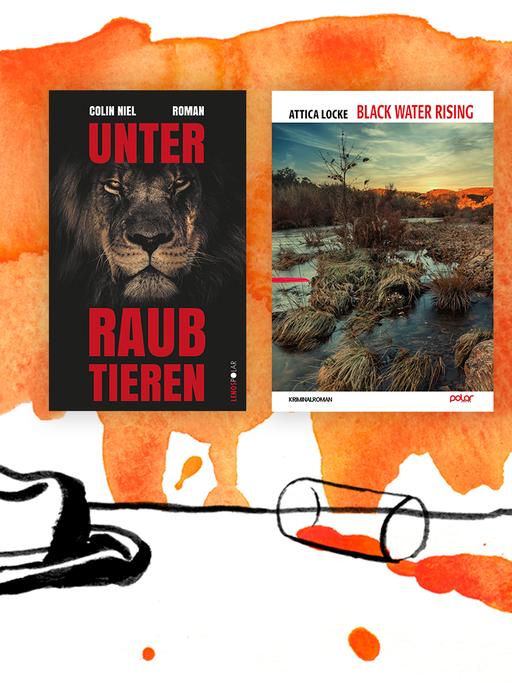 Collage mit den drei Covern von "Unter Raubtieren", "Black Water Rising" und "Der schwärzeste Winter".
