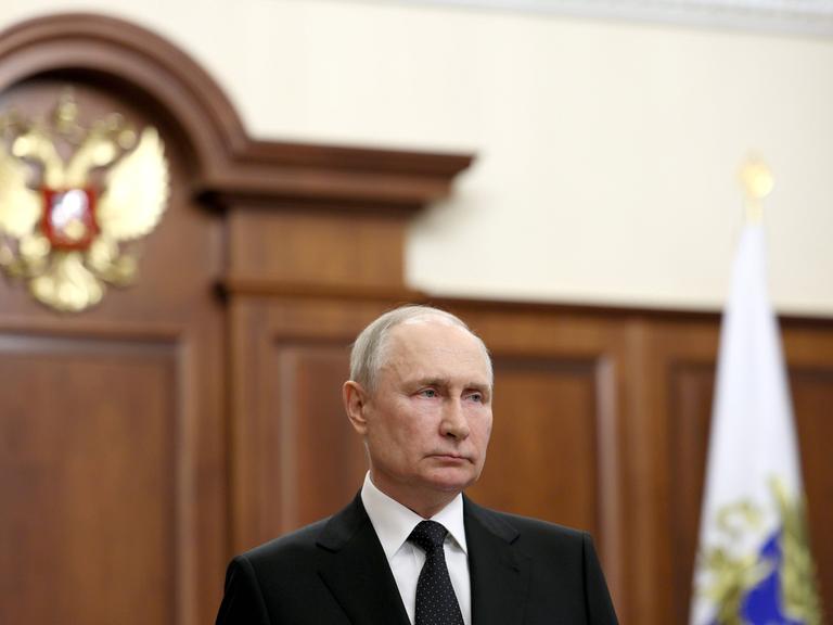Am Tag von Prigoschins "Marsch auf Moskau": Wladimir Putin wendet sich am 24. Juni 2023 an die russische Bevölkerung