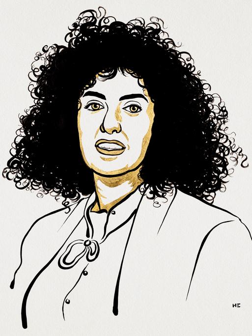 Illustration von Narges Mohammadi, eine iranische Menschenrechtsaktivistin und Friedensnobelpreisträgerin 2023.