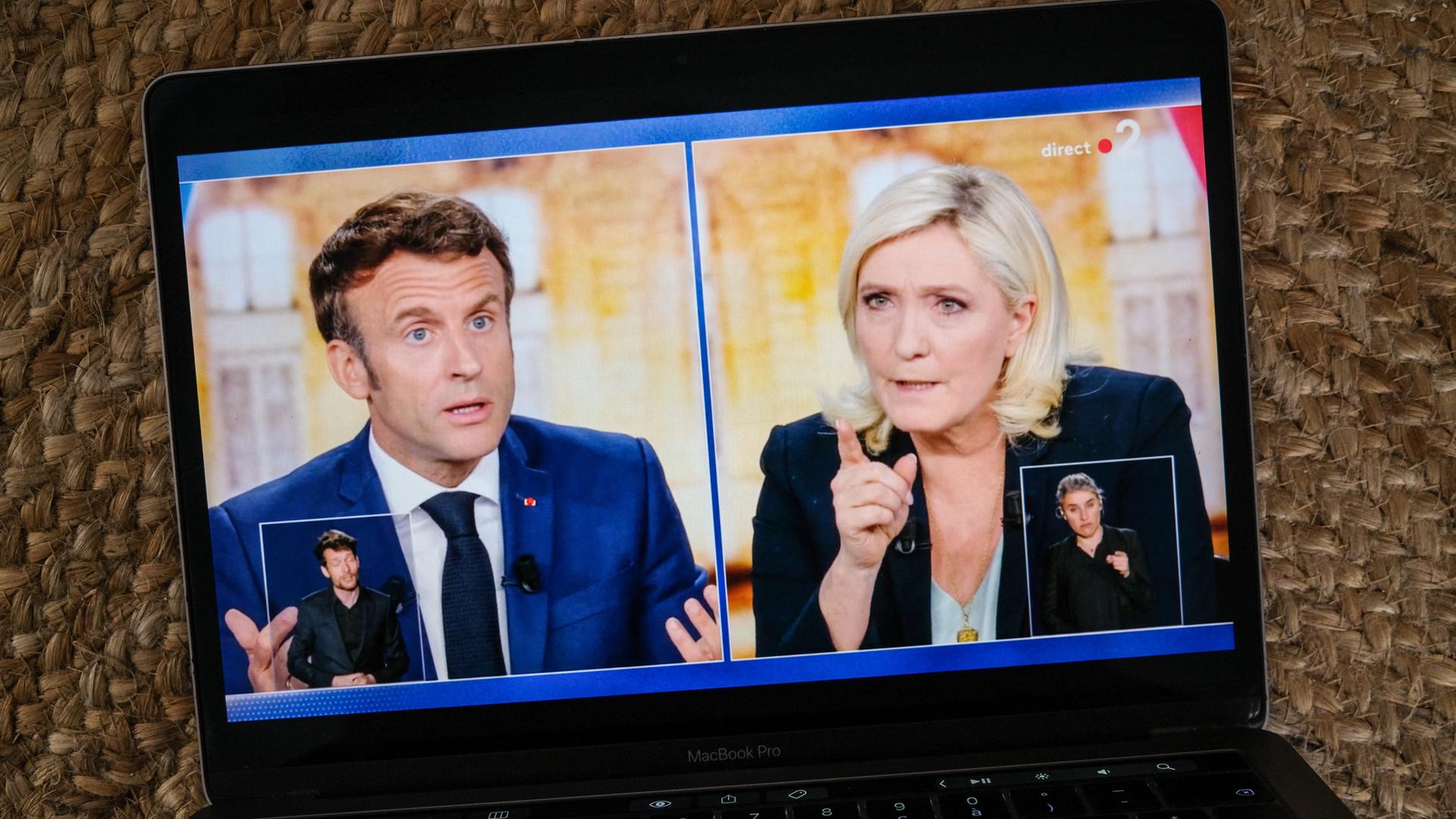 Emmanuel Macron (links) und Marine Le Pen (rechts)
