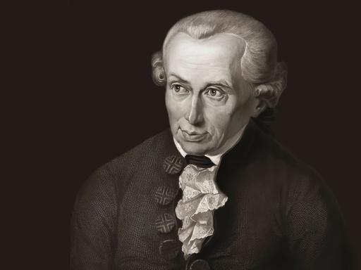 Computergrafik: Porträt des Philosophen Immanuel Kant, nach einem Gemälde von Gottlieb Doebler (1872)