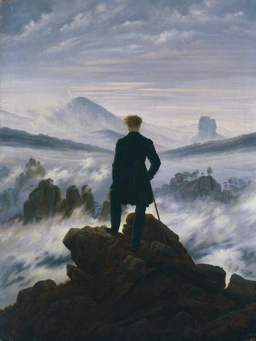 "Der Wanderer über dem Nebelmeer", den der deutsche Maler der Romantik, Caspar David Friedrich (1774-1840) im Jahr 1817 schuf.