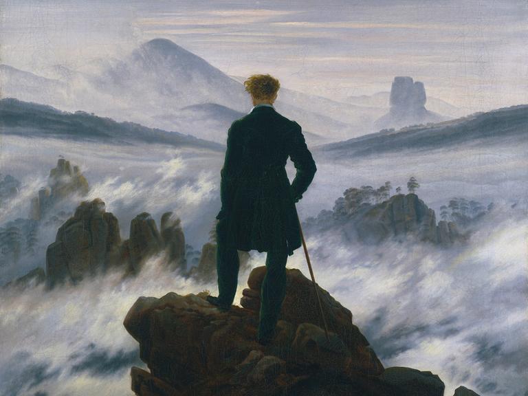 "Der Wanderer über dem Nebelmeer", den der deutsche Maler der Romantik, Caspar David Friedrich (1774-1840) im Jahr 1817 schuf.