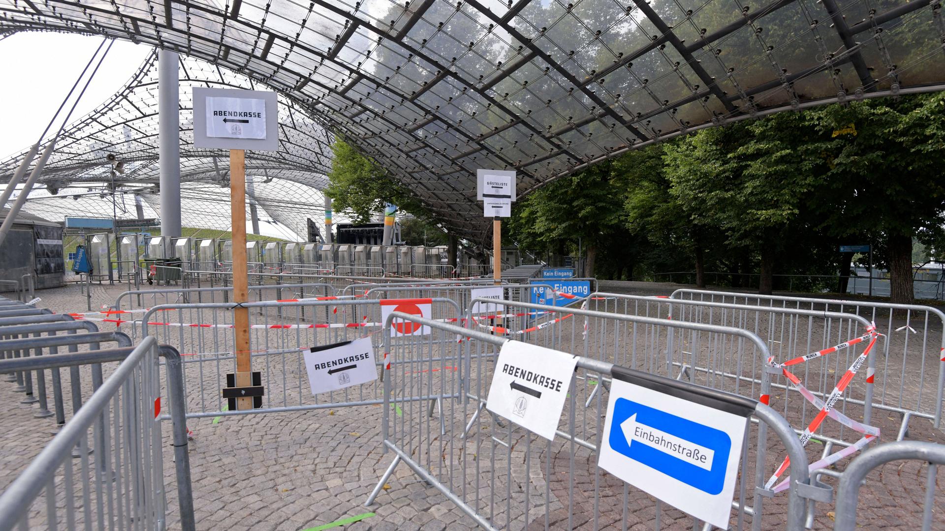 Geführter Einlass im Konzertbereich des Olympiastadions in München Sommer 2020