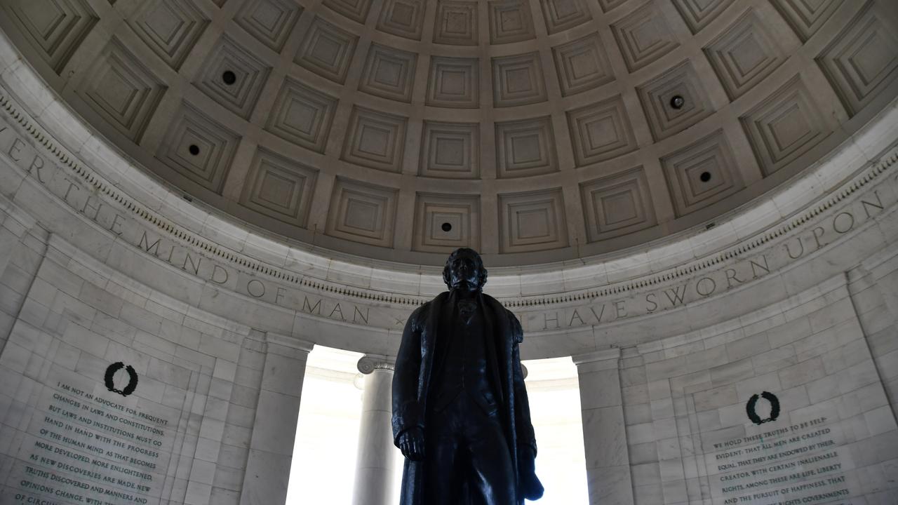 Das Thomas Jefferson Memorial in Washington DC, aufgenommen am 4. April 2021