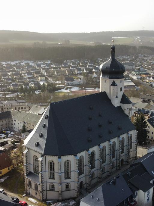 Panorama von Bad Lobenstein in Thüringen.