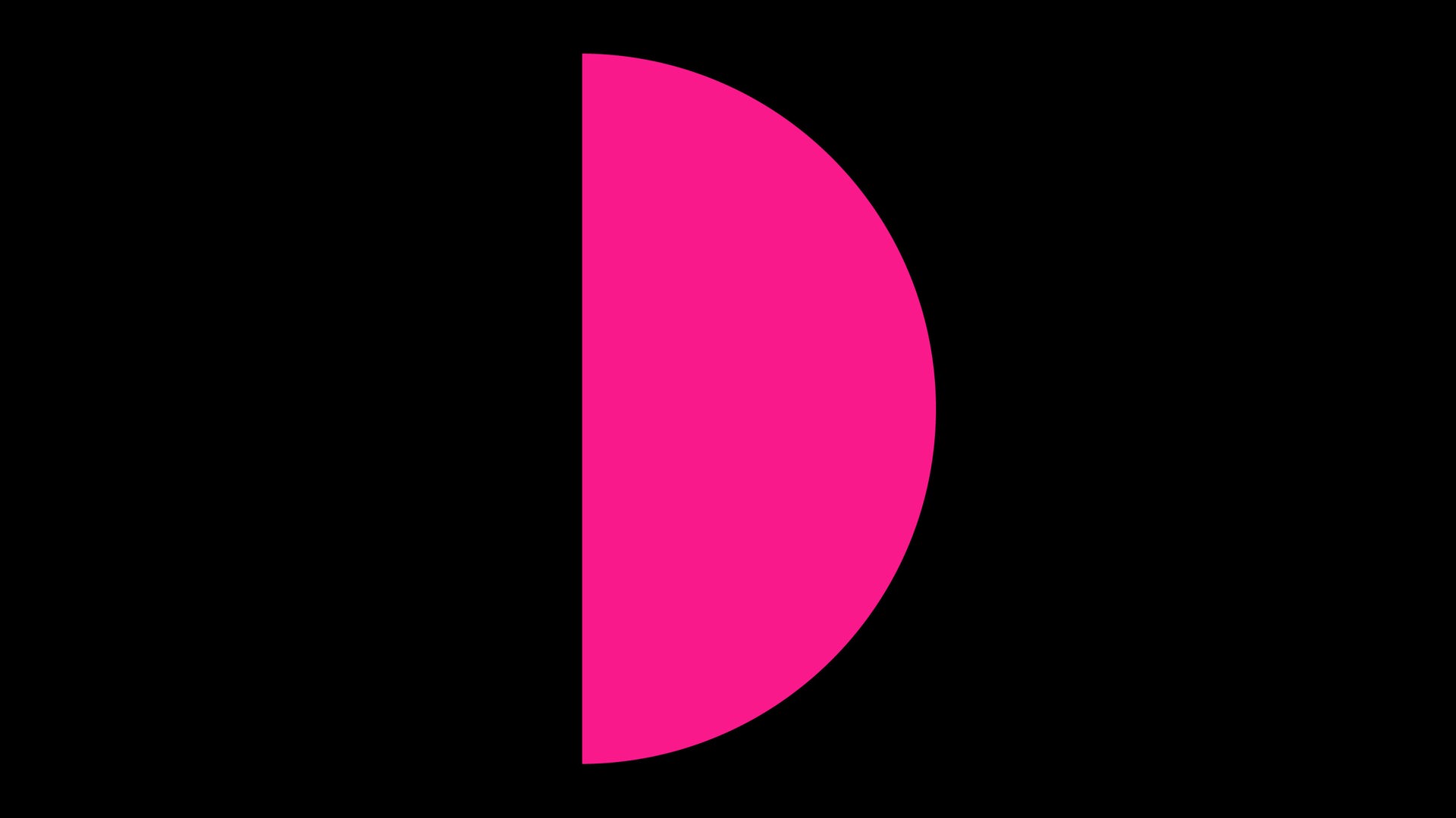 Die Grafik zeigt einen pinken Halbmond auf einem schwarzen Rechteck. Die Grafik zeigt einen pinken Halbmond auf einem schwarzen Rechteck.