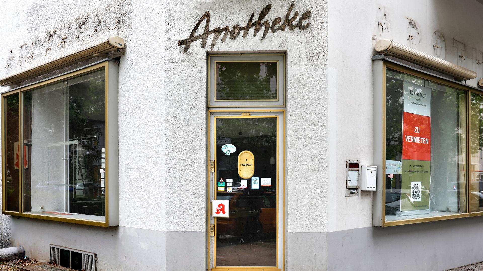 Geschlossene Apotheke in Berlin.