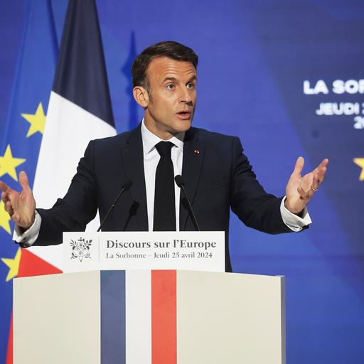 Paris: Der französische Präsident Emmanuel Macron hält eine Rede über Europa im Amphitheater der Universität Sorbonne.