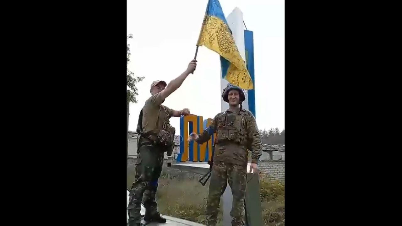 Ukrainische Soldaten in Lyman.