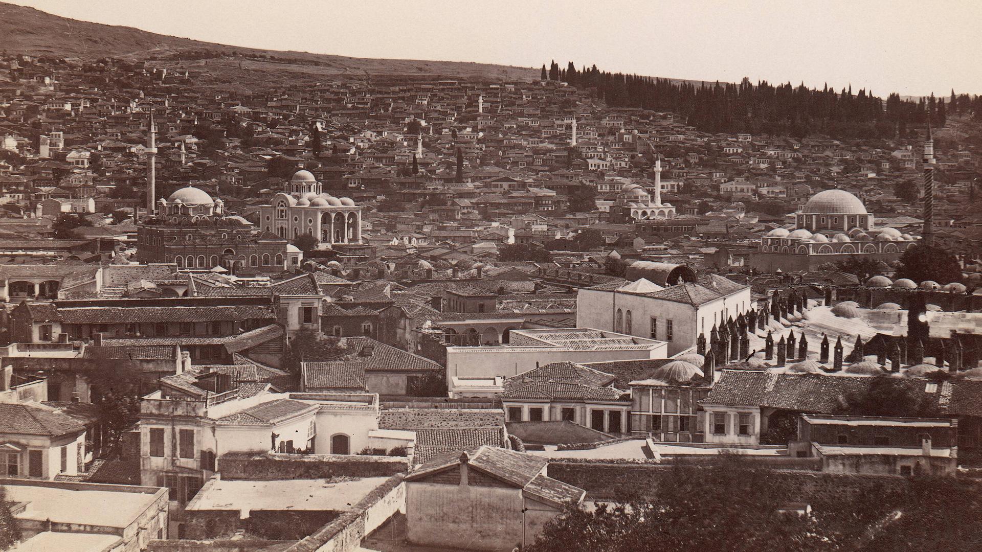 Blick auf Smyrna im Jahr 1880 vor dem türkisch-griechischen Krieg 